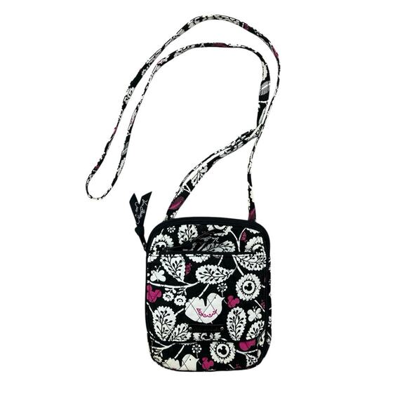 Vera Bradley Walt Disney Mickey Mouse Black White Pink Quilted Crossbody Bag - Picture 1 of 6